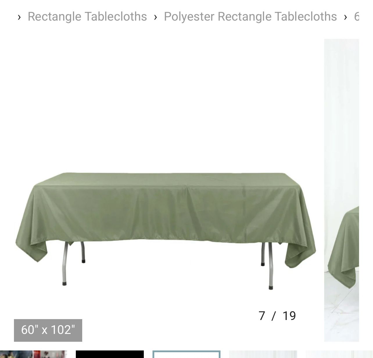 10 Sage Green Rectangular Tablecloths