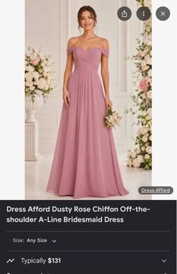 Dress Afford Dusty Rose Chiffon Bridesmaid Dress