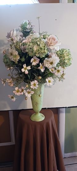 Metal Vase Flower Arrangement