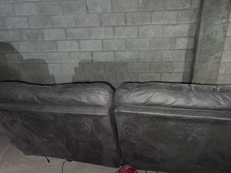 Dark Gray Leather Sofa