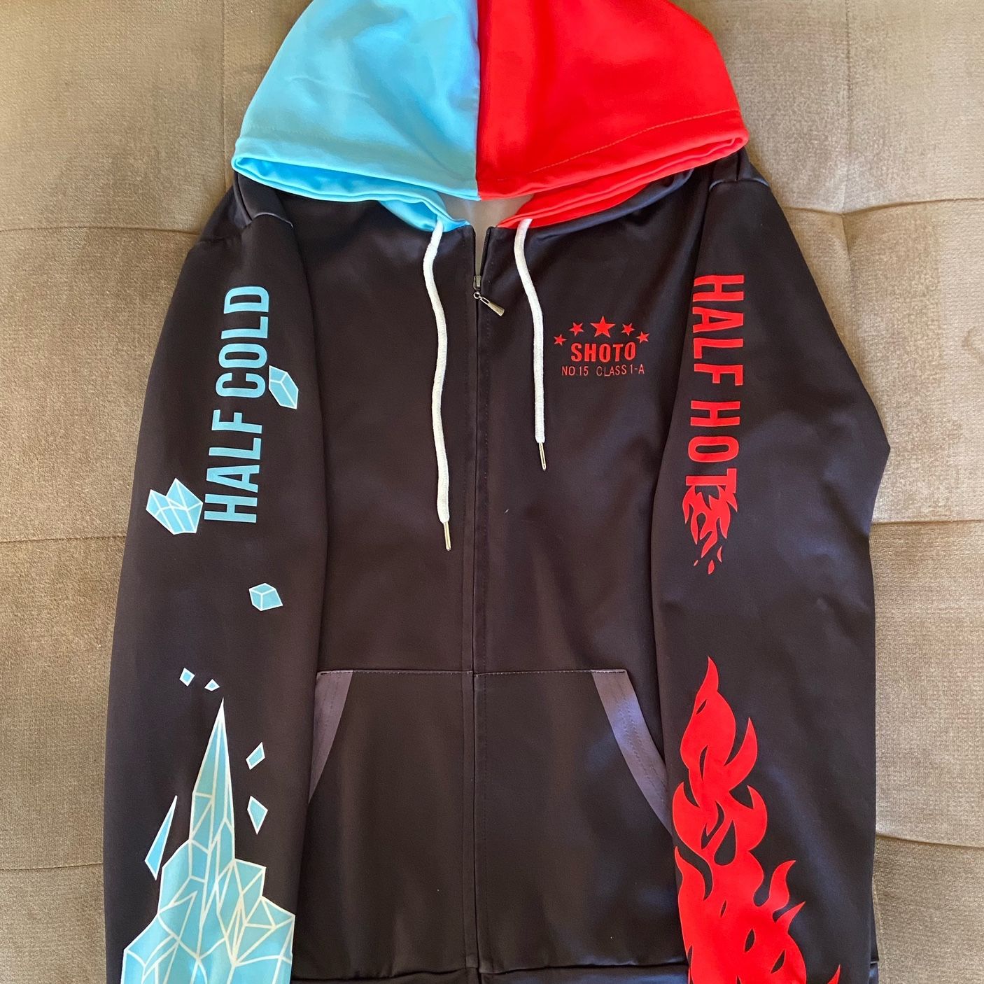 Anime Hoodies For Men Academia Hoodies Half-Cold Half-Hot Shoto