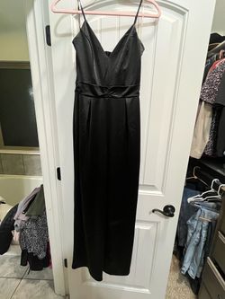 Black satin jumpsuit