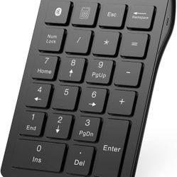Bluetooth Number Pad, Rechargeable Wireless Numeric Keypad, Acedada 22 Keys Portable Slim Numpad Financial Accounting Bluetooth 10 Key for Laptop Comp