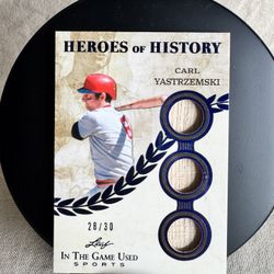 2025 Leaf Heroes of History Carl Yastrzemski Blue Holo #HH-12 - #28/30