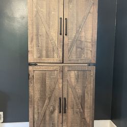 72’’ Tall Kitchen Pantry, Farmhouse Storage Cabinet with Barn Doors