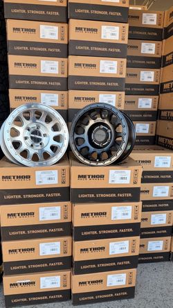Method wheels available in machined and black 17’s & 18’s 6 and 8 Lug in stock