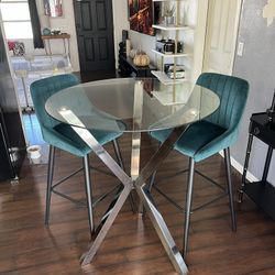 Bar Height 3 Seater Table & 2 Chairs