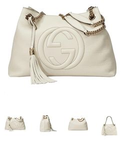 Gucci Soho GG Ivory Leather Chain Shoulder Bag
