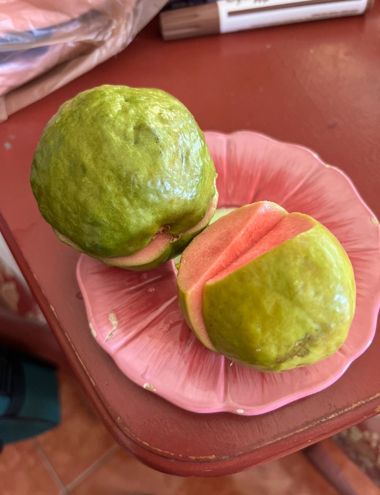 first of the  harvest , pink , sweet and delicious organic guavas. $3/ pound Only 4 pounds available for now.  Azusa , close to citrus and 210 fwy  X 