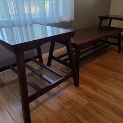 3-Piece Dark Wood Coffee & End Table Set