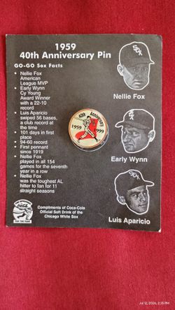 1959 40th anniversary baseball pin on original card. See our other great vintage art antiques Sports jewelry Furniture watches comic books lunch boxes