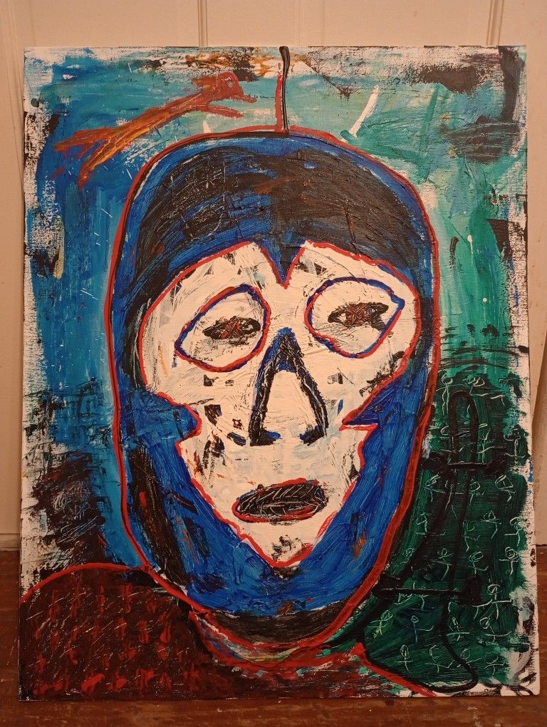 Luchador Original Painting Acrylic on Canvas Panel 28" x 22" *50.00* Home Decor Artwork