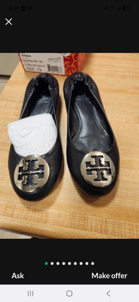 Tory Burch Flats Like New Black 7.5