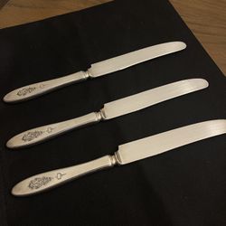 3pc  1923 Community Silverplate BIRD OF PARADISE DINNER KNIFE 9 3/8"