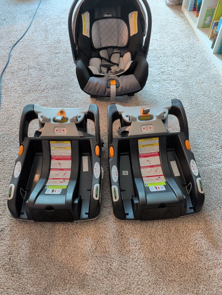 Chicco Key Fit Car Seat, Two Bases, And Caddy 