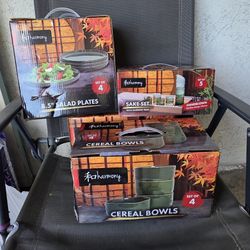 Plates, Cereal Bowls And Sake Set 