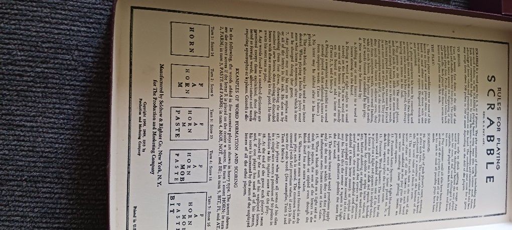 1953 Scrabble Board Game