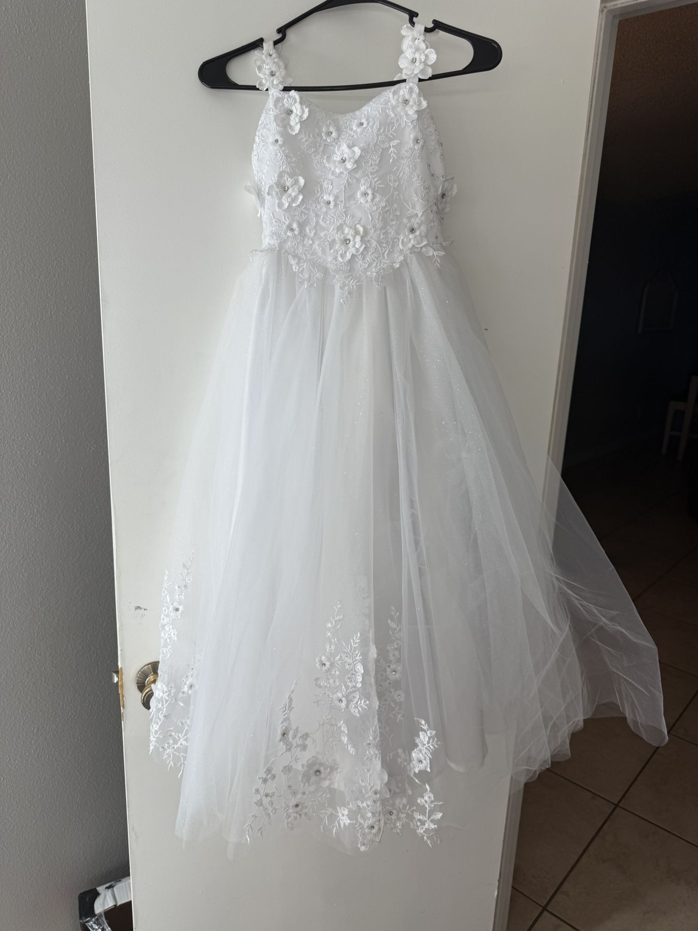 Girl White Dress Flower girl bautizo