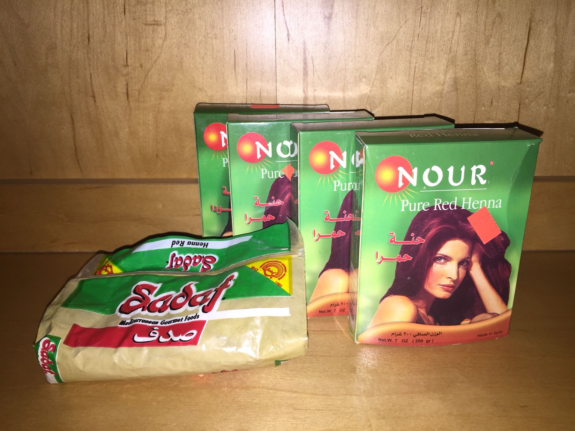 Red pure Henna 5 packages 36oz total Nour henne Sadaf hena powder hair dye new