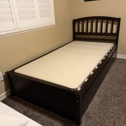 Wooden Bed Frame & Mattress
