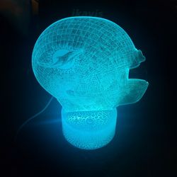 Miami dolphins 3d led  color changing nightlight/ 3d optical illusion light.