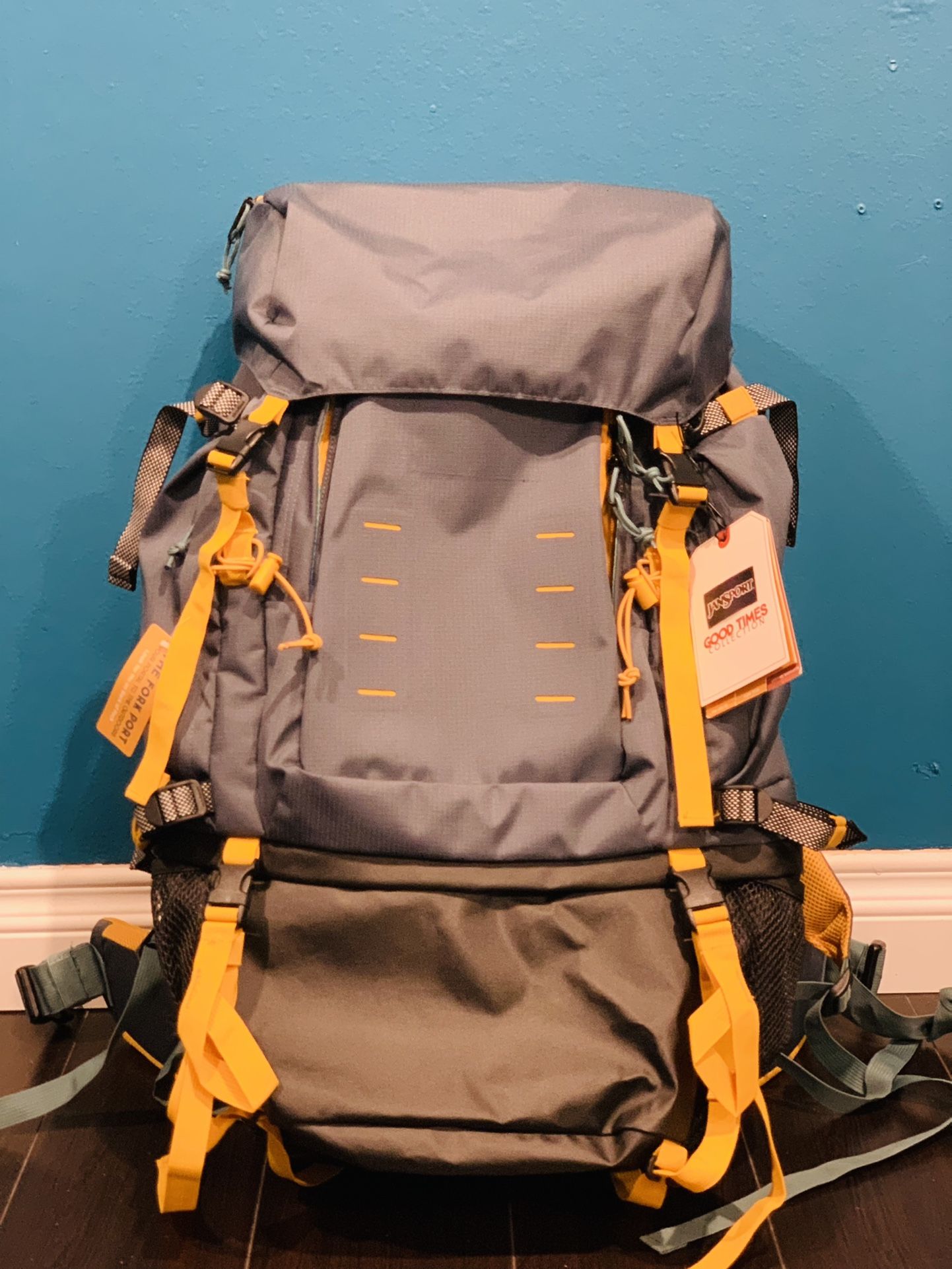 Brand New tags Jansport 55L waterproof backpack, backpacking