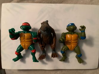 1988 Teenage Mutant Ninja Turtles Action Figure Splinter, Donatello, Leonardo