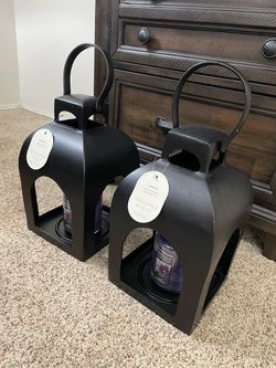 Smith+Hawken Brand Pillar Lantern + Yankee Candle Set 4ct