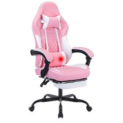 New Majnesvon Ergonomic Gaming Chair (Pink+White)