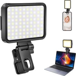 Selfie Light, Phone Light with Front & Back Clip, 84 LED Portable Ring Light with 3 Light Modes, Rechargeable Video Light for Phone, iPhone, iPad, Cam