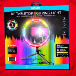 NEW 10" Tabletop RPB Ring Light With Ballhead Tripod & Phone Holder