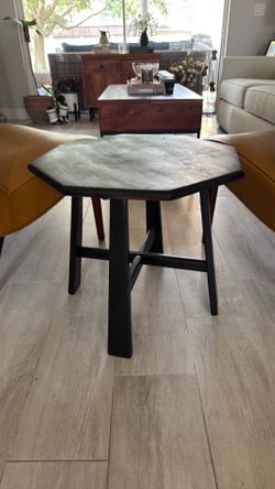 Vintage black octagonal side tables