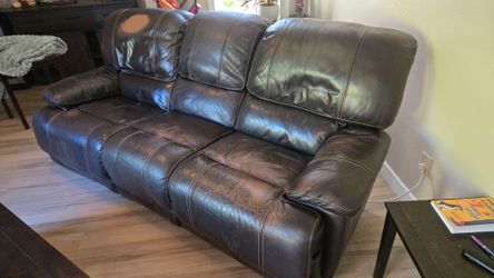 Leather Couch Free with working electronic reclining