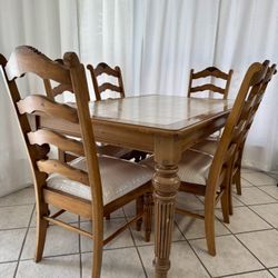 Genuine Wood Dining Table and 6 Chairs