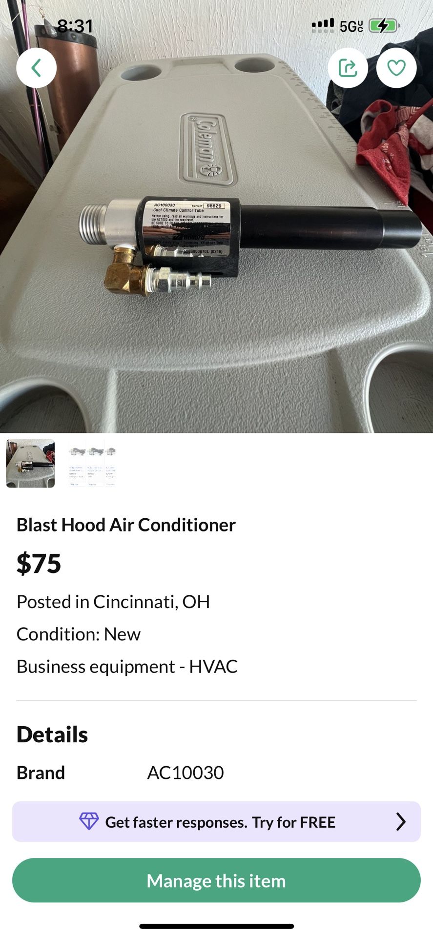 Blast Hood Air Conditioner