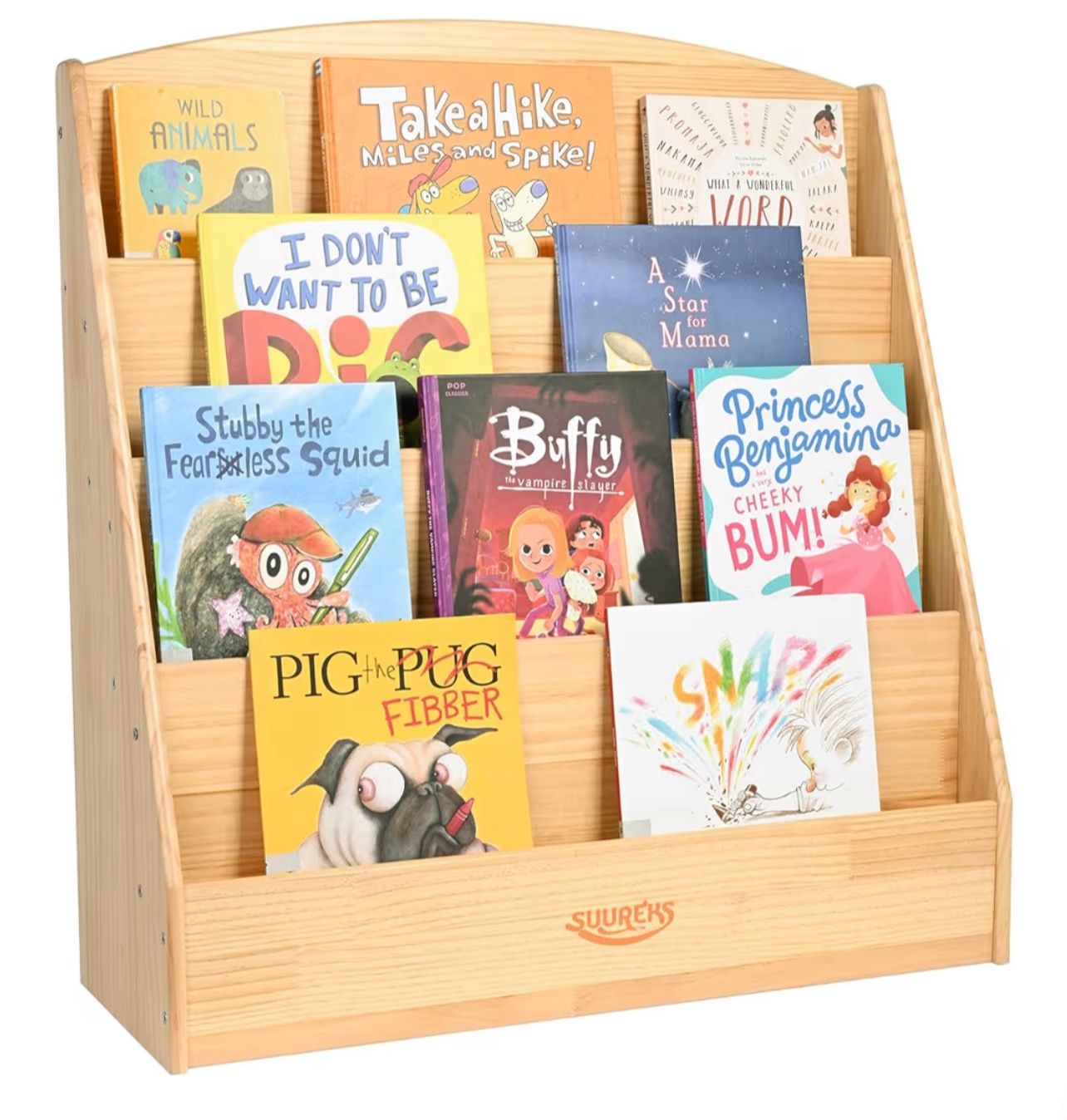 Brand New In The Box- Montessori Bookshelf, 4 Tier Kids Bookshelf – Safe, Sturdy, and Easy to Clean, Premium Wooden Book Shelf for Kids Rooms, Playroo