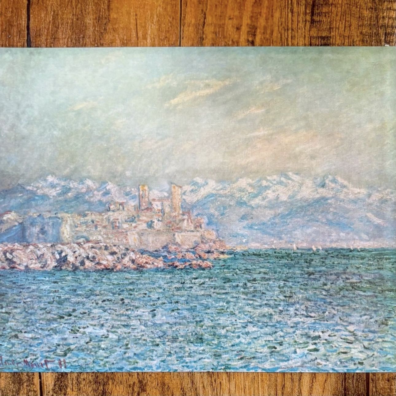 OLD FORT AT ANTIBES French France Oscar Claude Monet Fine Art Print Vintage COA Certificate of Authenticity 1950’s Antique Japan Printed Collectible