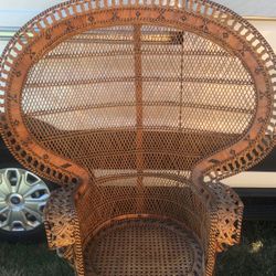 Vintage mcm rattan king cobra peacock chair 60’s