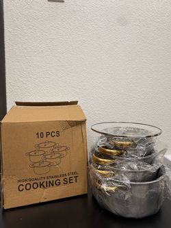10-piece Stainless Steel Cooking Pot Set