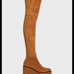 Dolls Kill Lemon Drop by Privileged Felix Platform Thigh High Boots