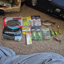 Bass fishing, Yamamoto Senkos, YUM baits, Googan Squad, Flambeau tackle box, fishing kit.