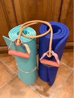 3 Total Mats AND Blogilates Resistance Band (2) Yoga and (1) Dark Blue has Extra Cushion 1/2 inch