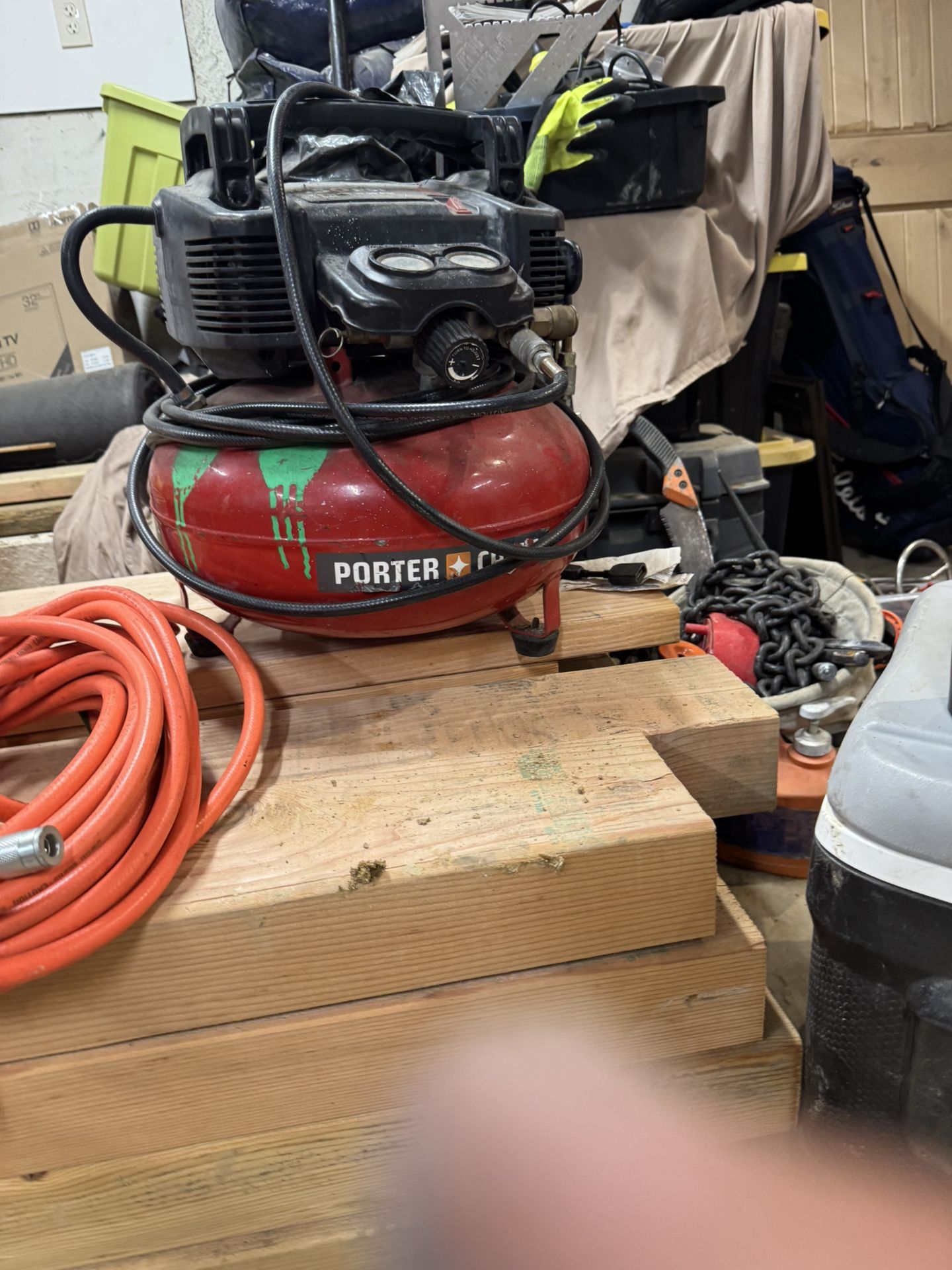 Compressor. Lots of Tools For Sale.