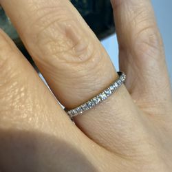 14K White Gold Natural Diamonds Ring Band 