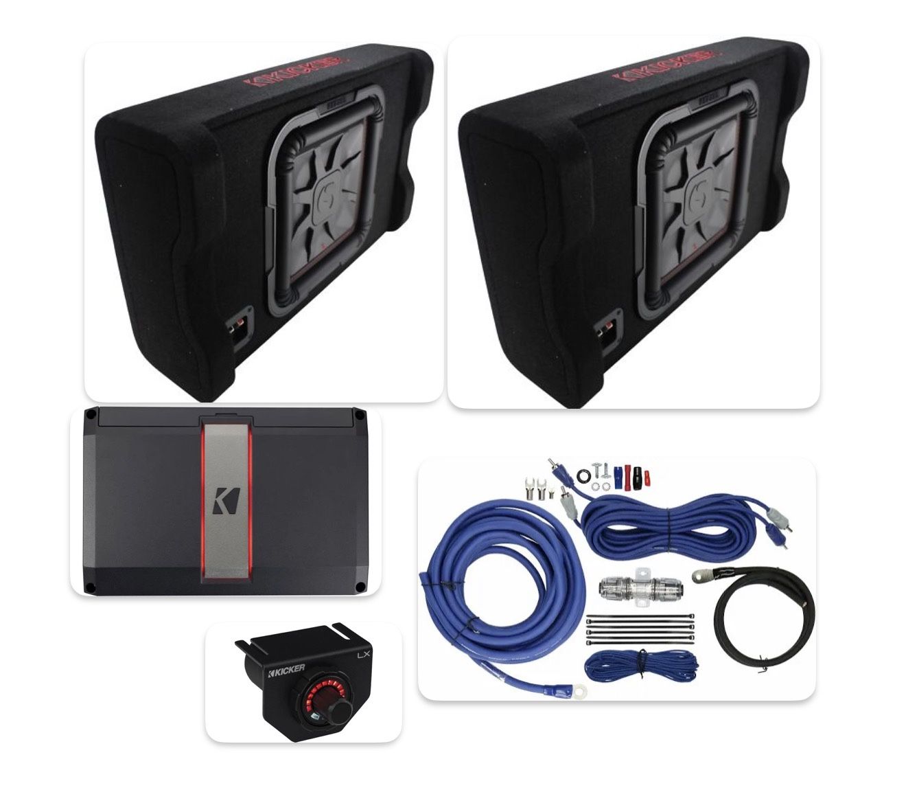 FOR SALE ONLY BASS PACKAGE KICKER AUDIO FIT SINGLE AND CREW CAB TRUCKS