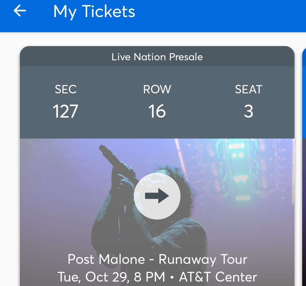 Post Malone ticket