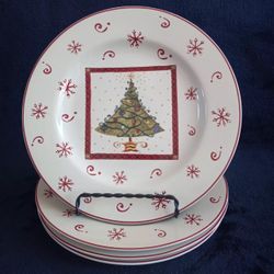 Debbie Mumm Sakura Holiday Christmas Dessert Plates