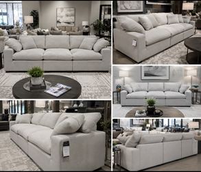 Large Light Gray Modular Sectional Sofa