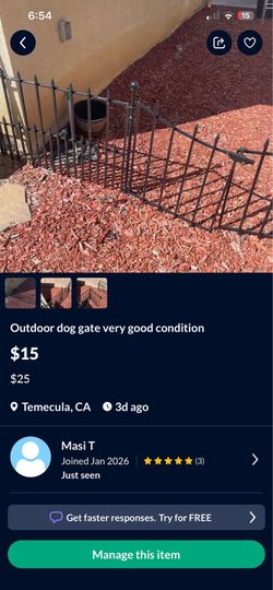 Outdoor dog gate very good condition