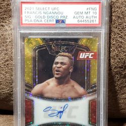 2021 Francis Ngannou Signature Gold Disco Prizm PSA 10!!!